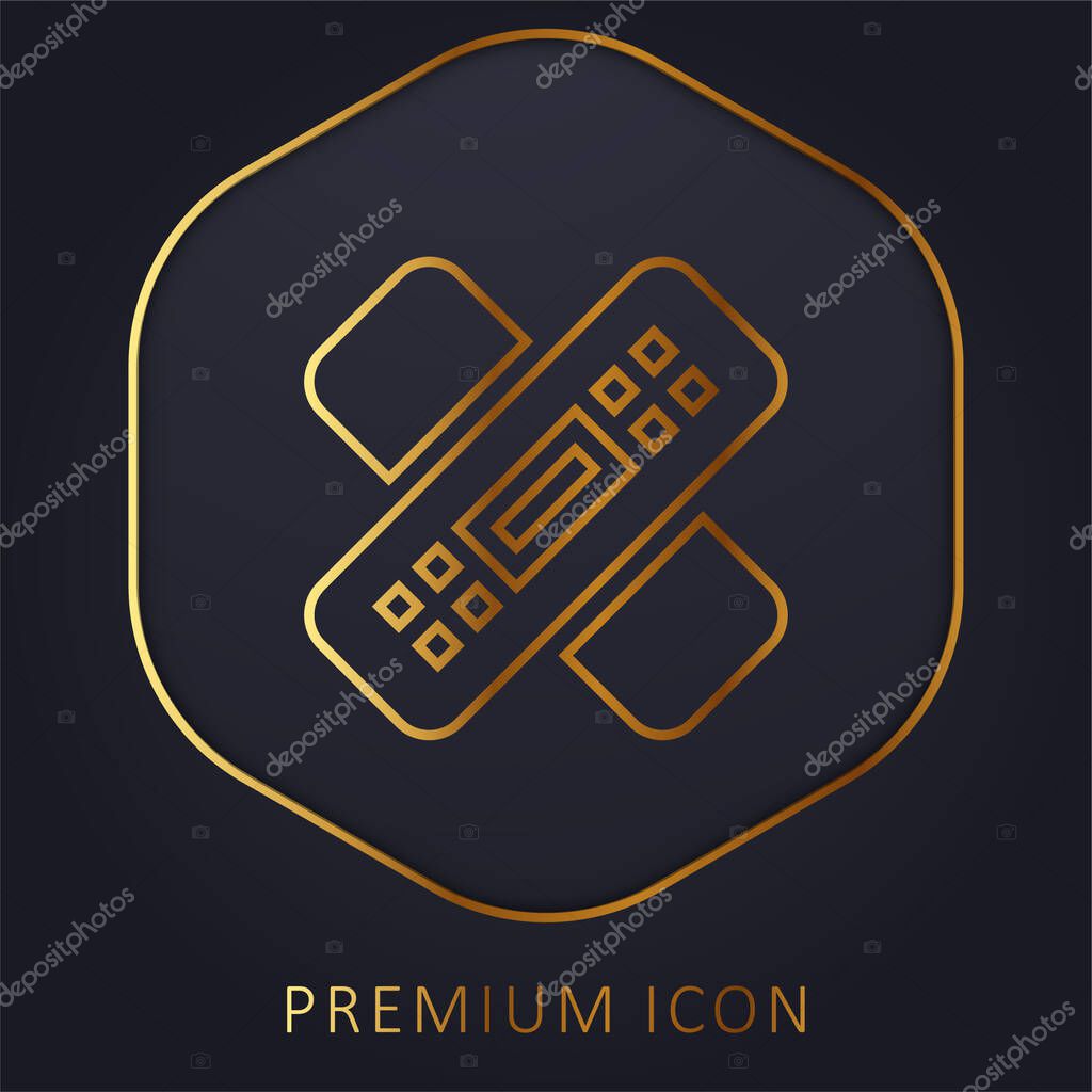 Bandage golden line premium logo or icon