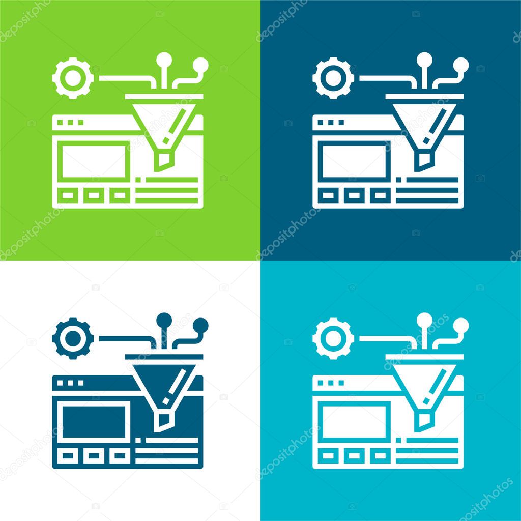 Algorithm Flat four color minimal icon set