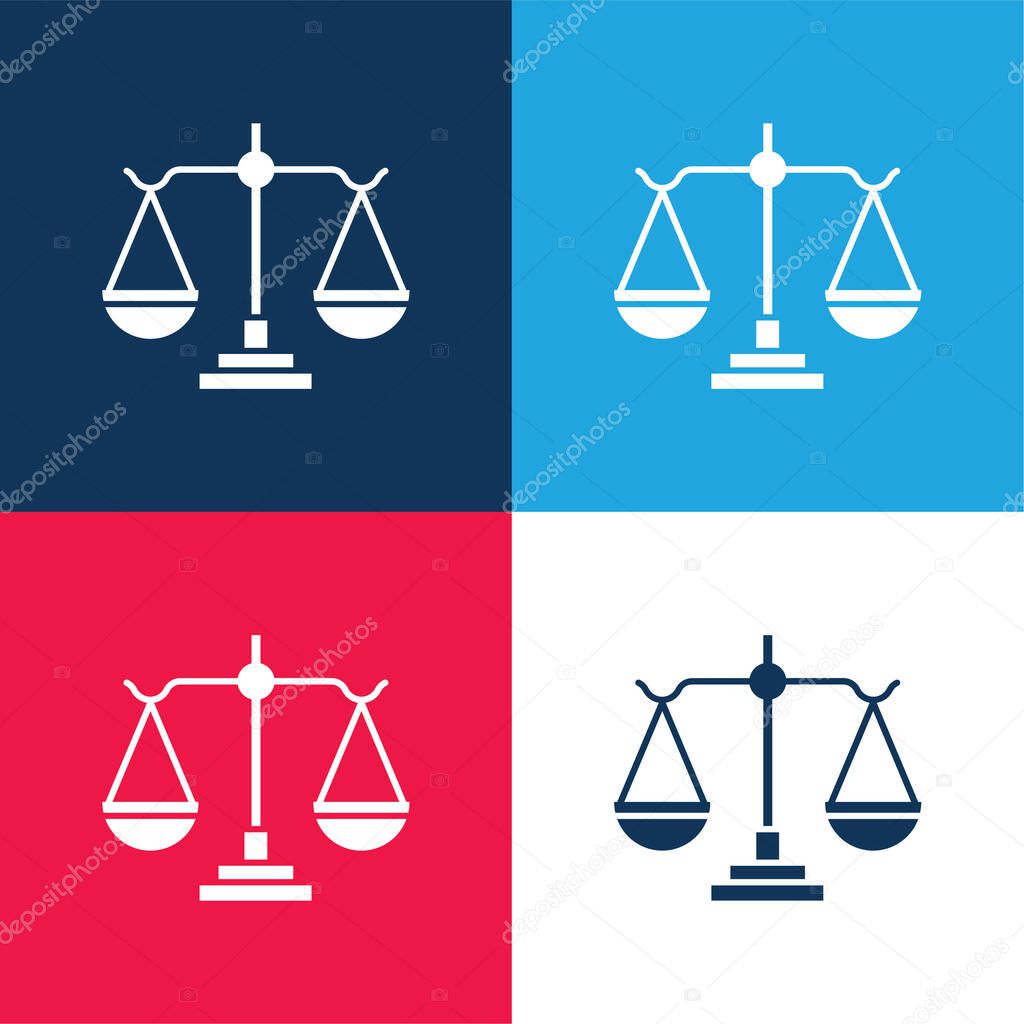 Balance blue and red four color minimal icon set