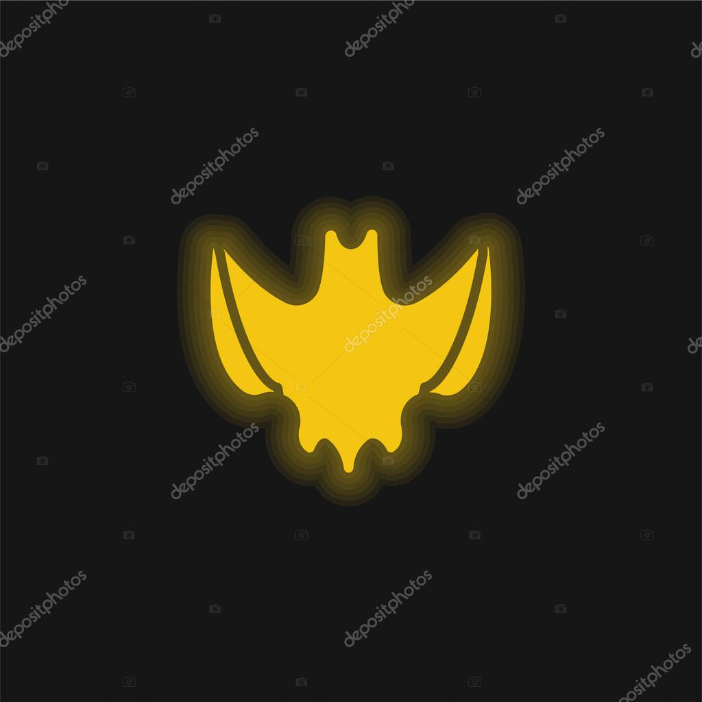 Bat yellow glowing neon icon
