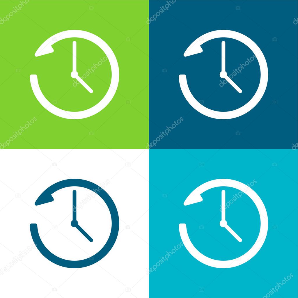 Anti Clockwise Flat four color minimal icon set