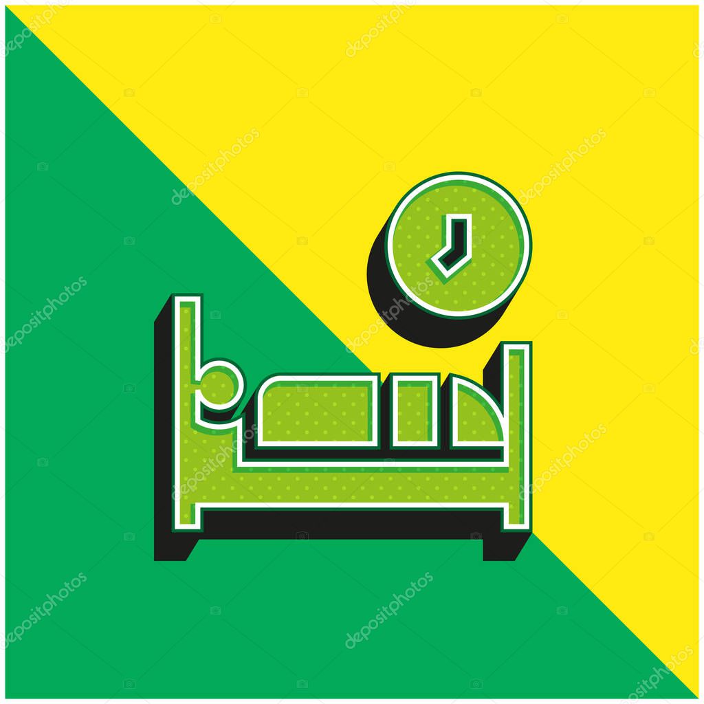 Bedtime Green and yellow modern 3d vector icon logo