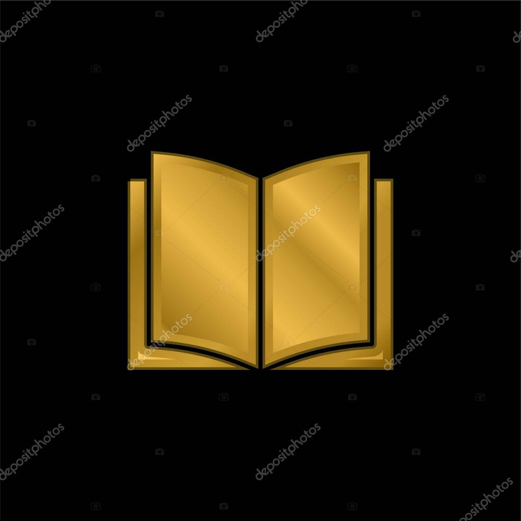 Book gold plated metalic icon or logo vector