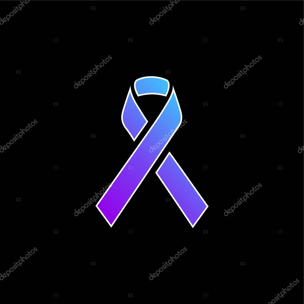Awareness Ribbon blue gradient vector icon