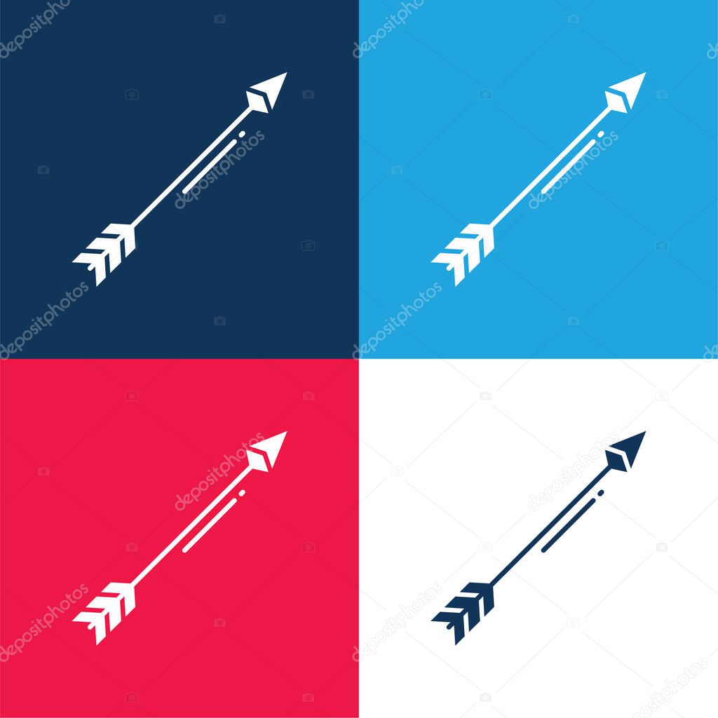 Arrow blue and red four color minimal icon set
