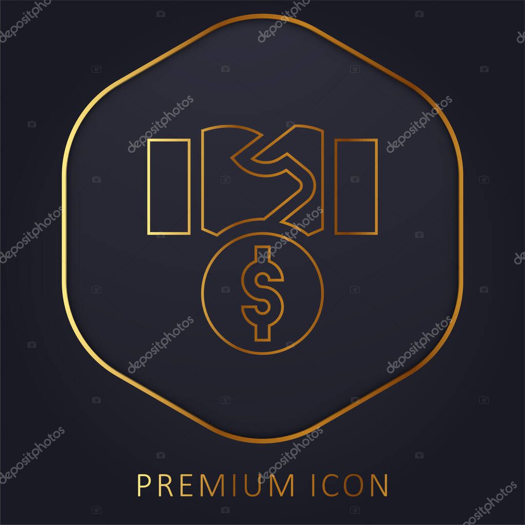 Bribery golden line premium logo or icon