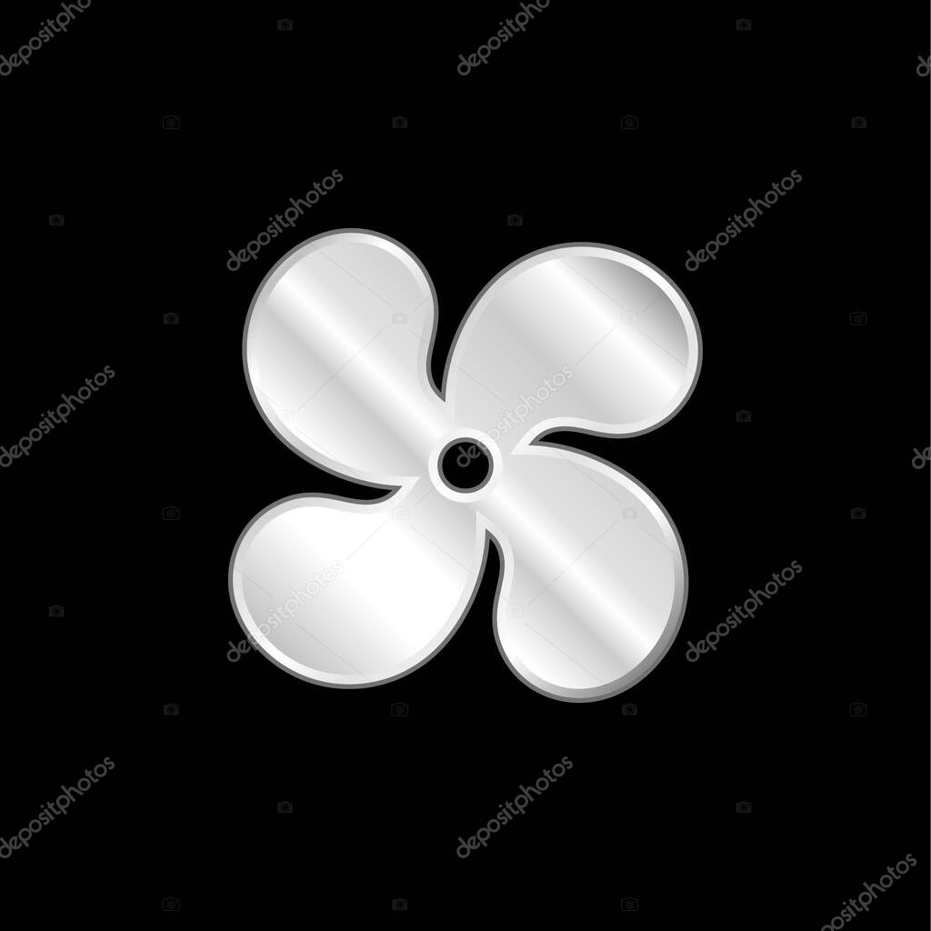 AC silver plated metallic icon