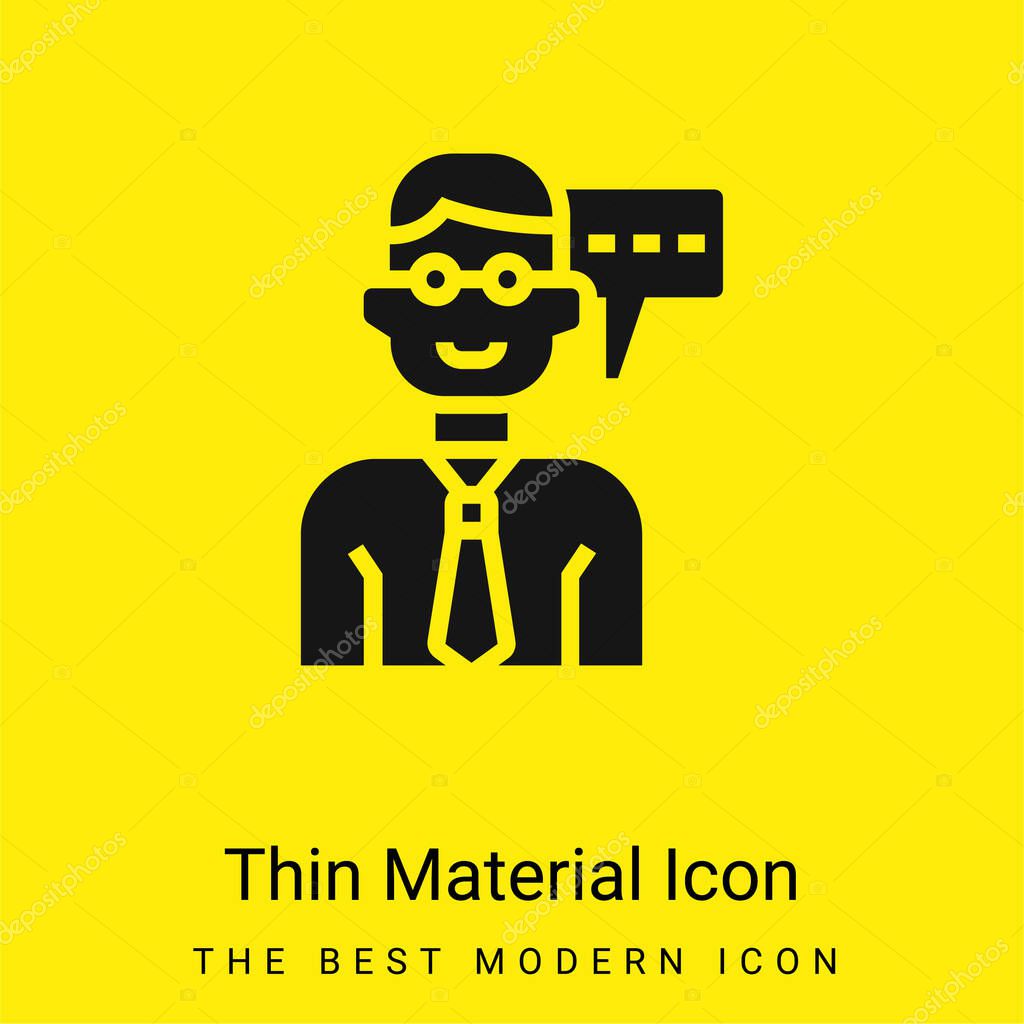 Advisory minimal bright yellow material icon