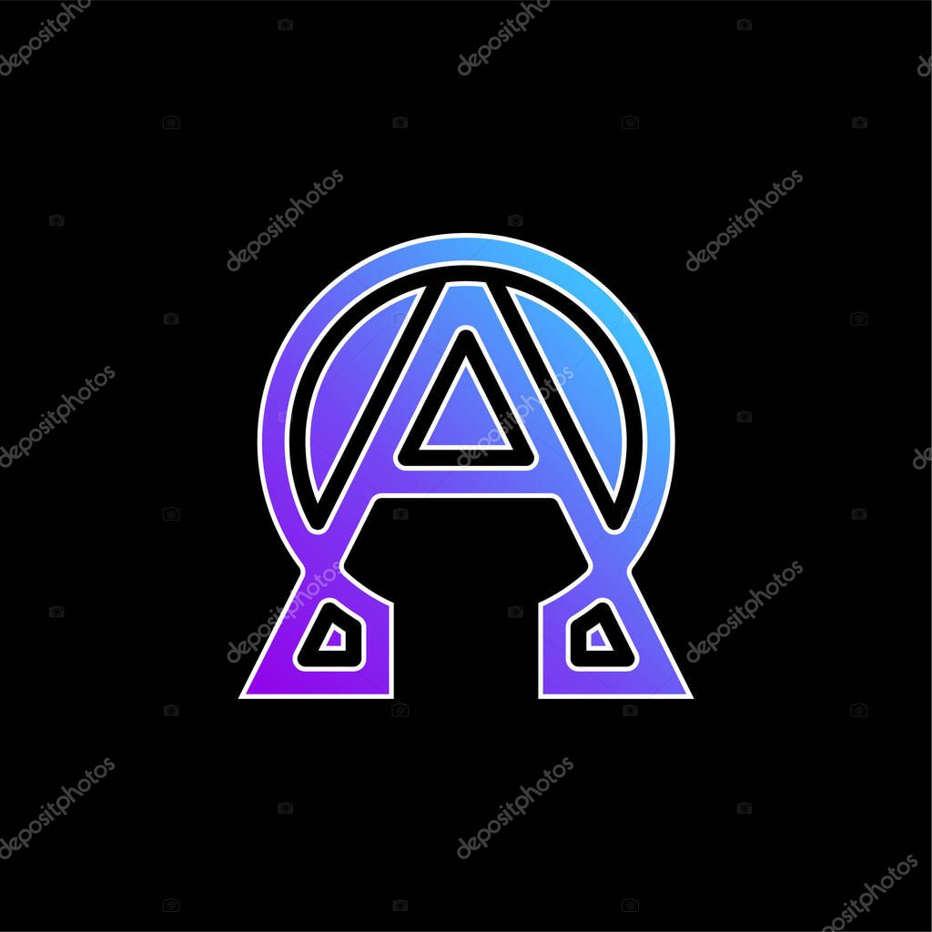 Alpha And Omega blue gradient vector icon