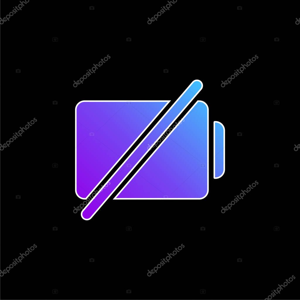 Battery With A Slash blue gradient vector icon