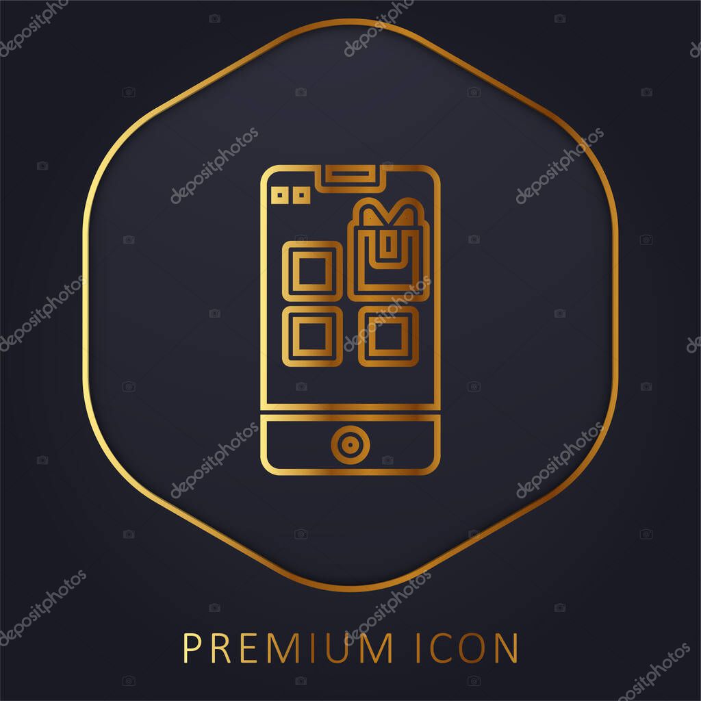 Application golden line premium logo or icon