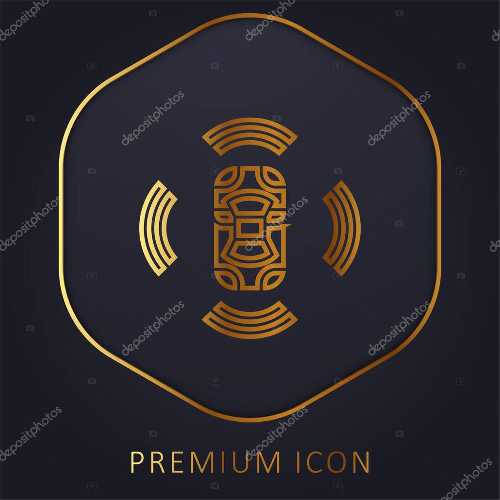 3d Sensor golden line premium logo or icon