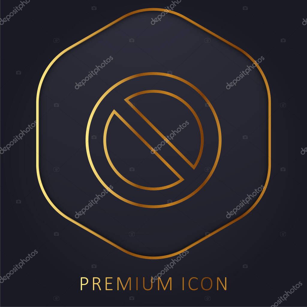 Banned Sign golden line premium logo or icon