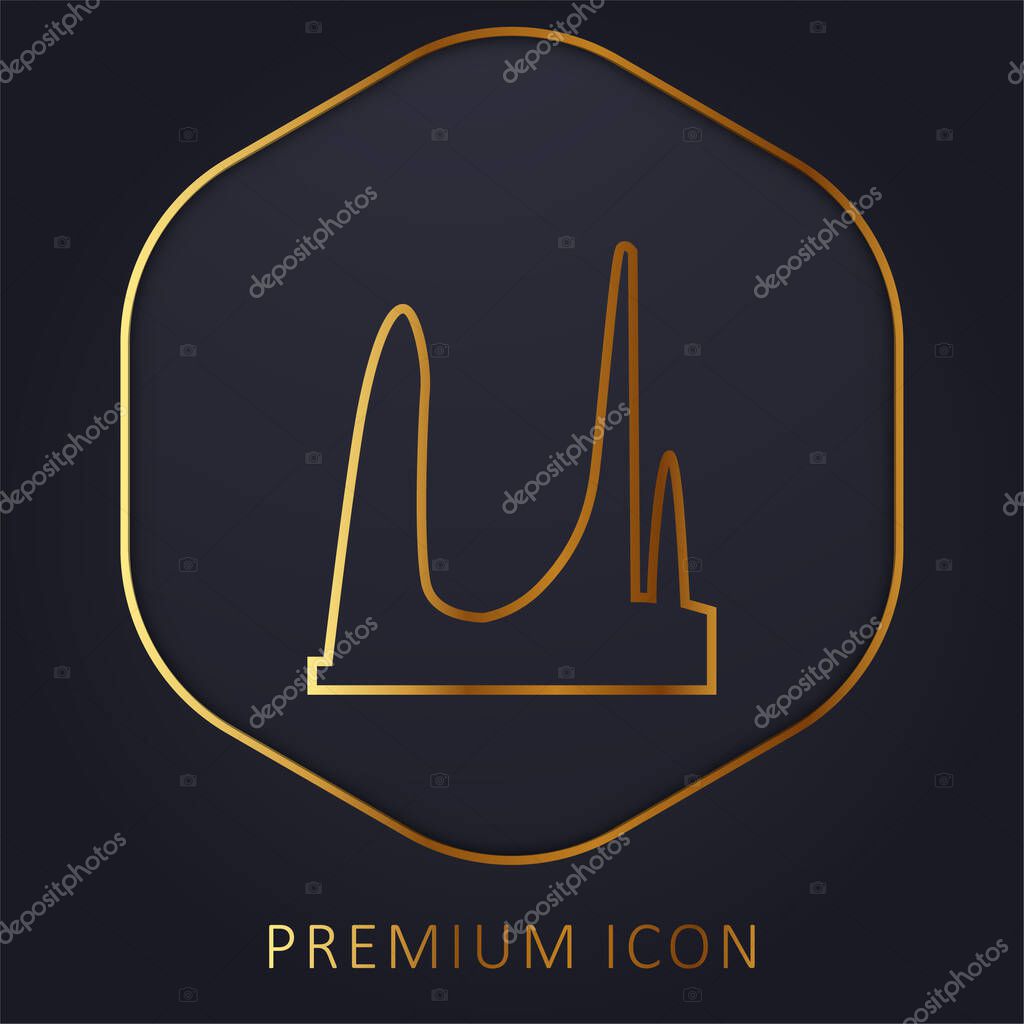 Afrikaans Language Monument, South Africa golden line premium logo or icon