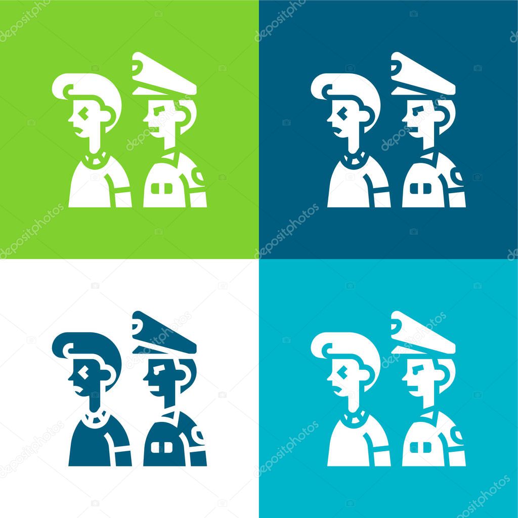 Arrested Flat four color minimal icon set
