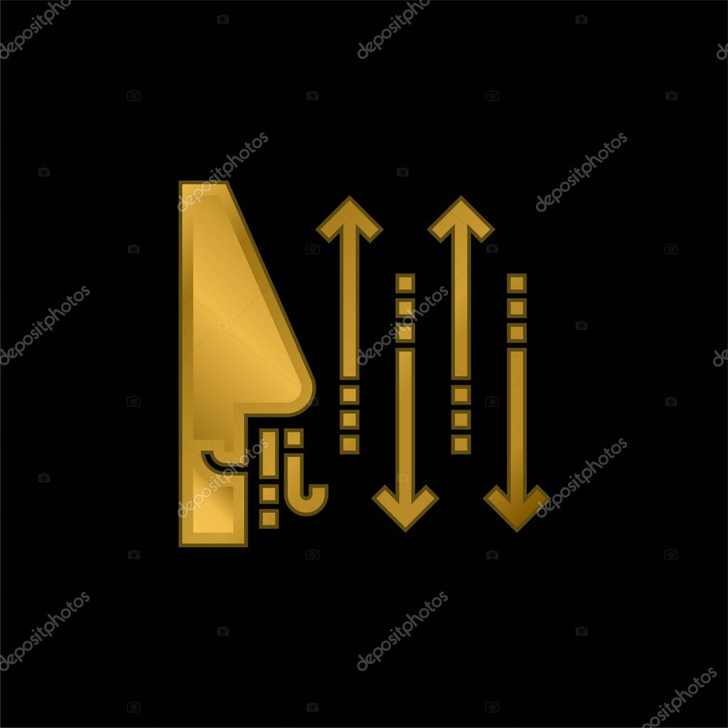 Breathing gold plated metalic icon or logo vector