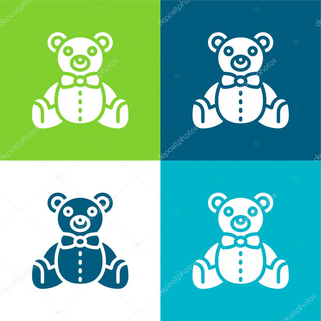Bear Flat four color minimal icon set