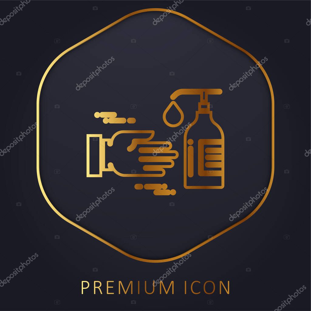 Antiseptic golden line premium logo or icon