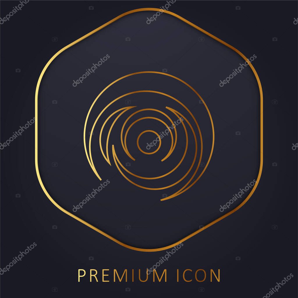 Black Hole golden line premium logo or icon