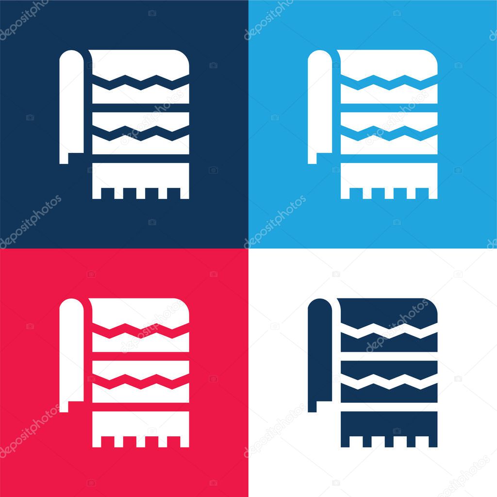 Blanket blue and red four color minimal icon set