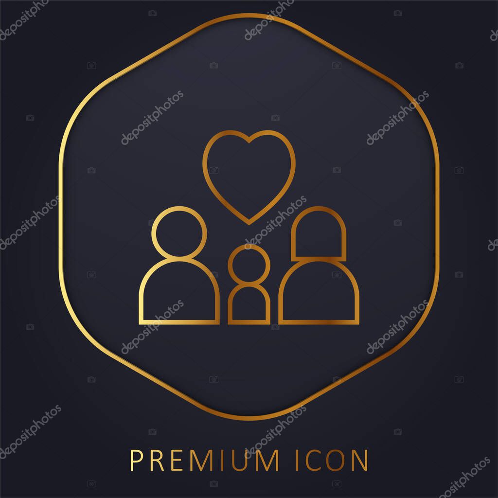 Adoption golden line premium logo or icon