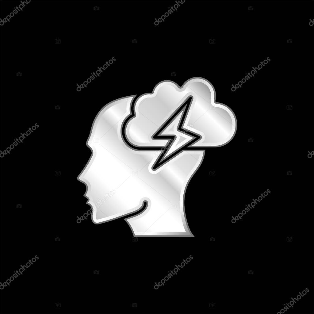 Brainstorm silver plated metallic icon