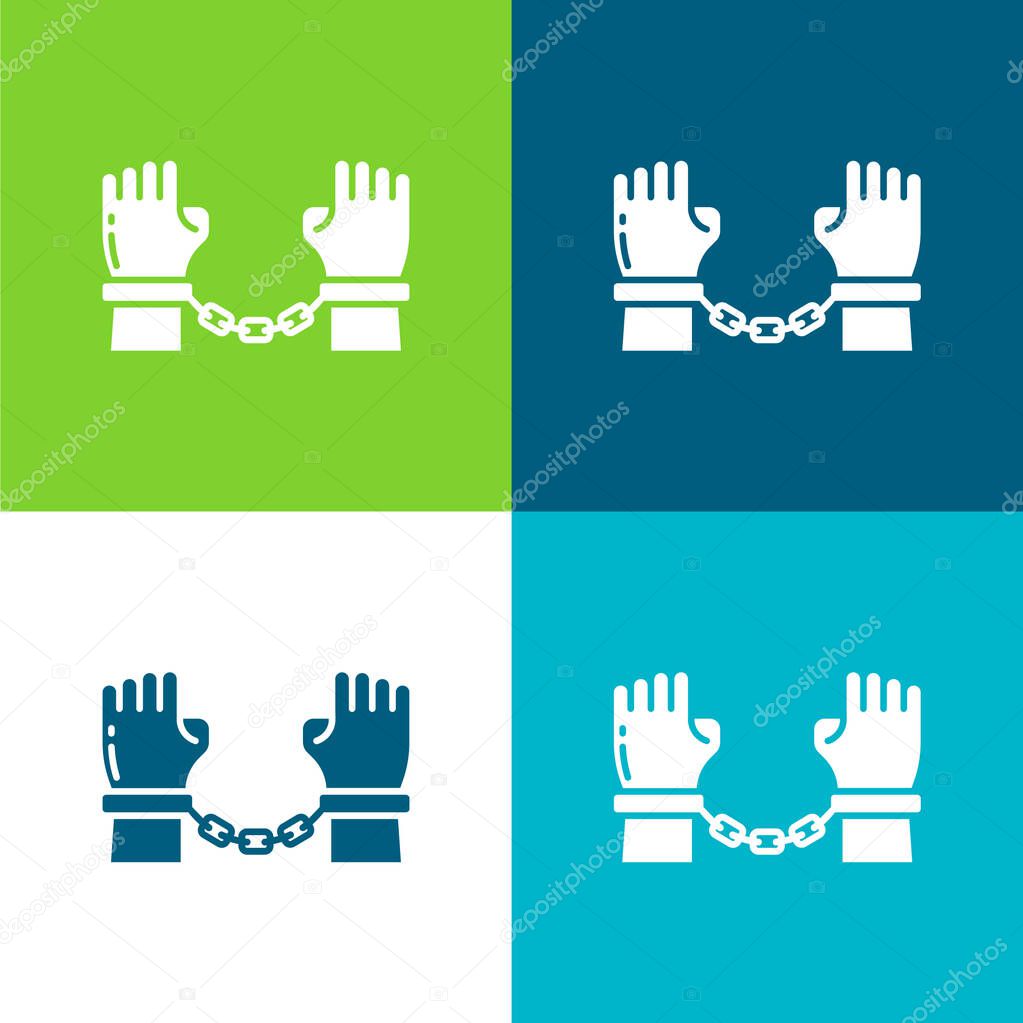 Arrest Flat four color minimal icon set