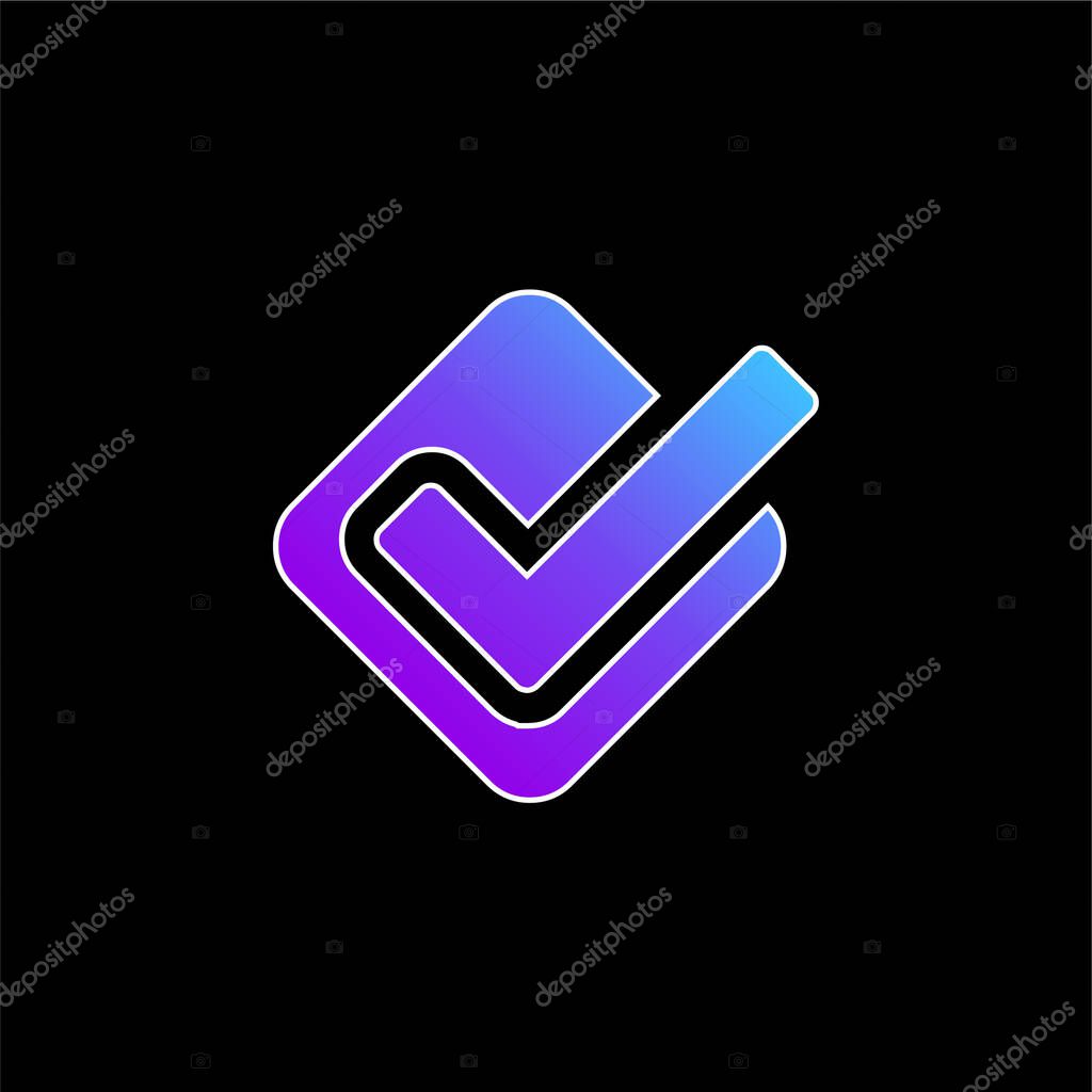 Accept blue gradient vector icon