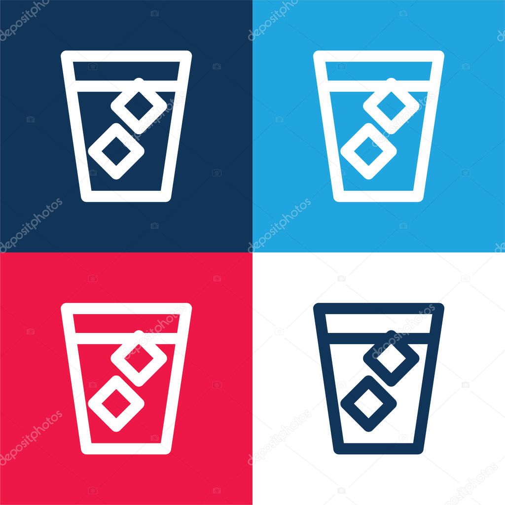 Big Spirit blue and red four color minimal icon set