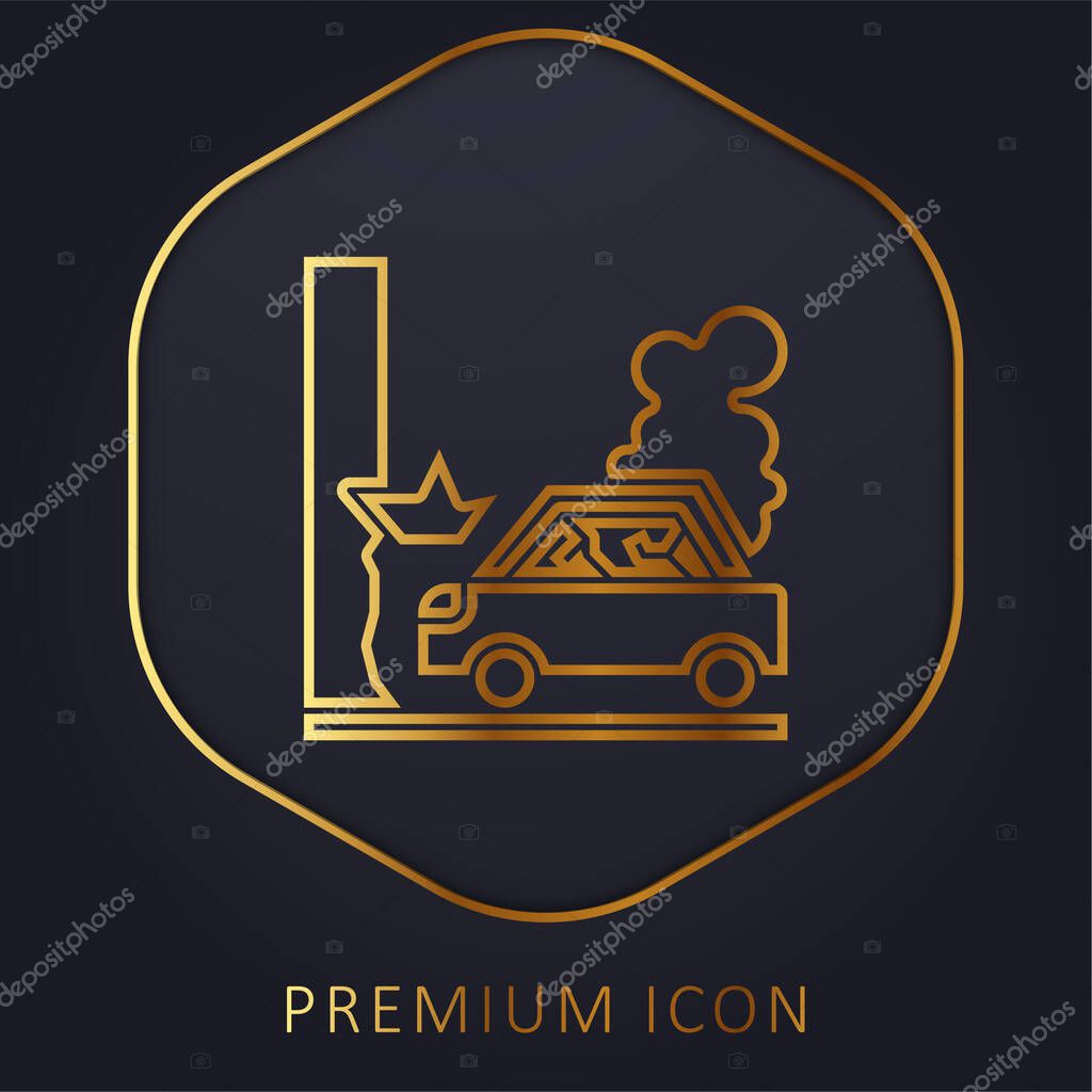 Accident golden line premium logo or icon