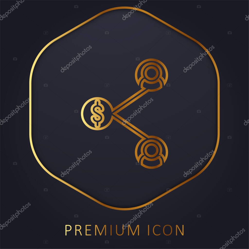 Affiliate Marketing golden line premium logo or icon