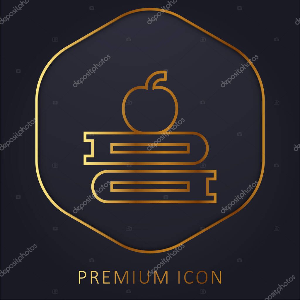 Books golden line premium logo or icon