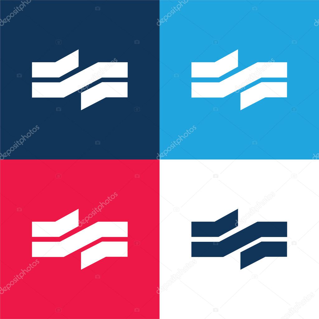 Amsterdam Metro Logo blue and red four color minimal icon set