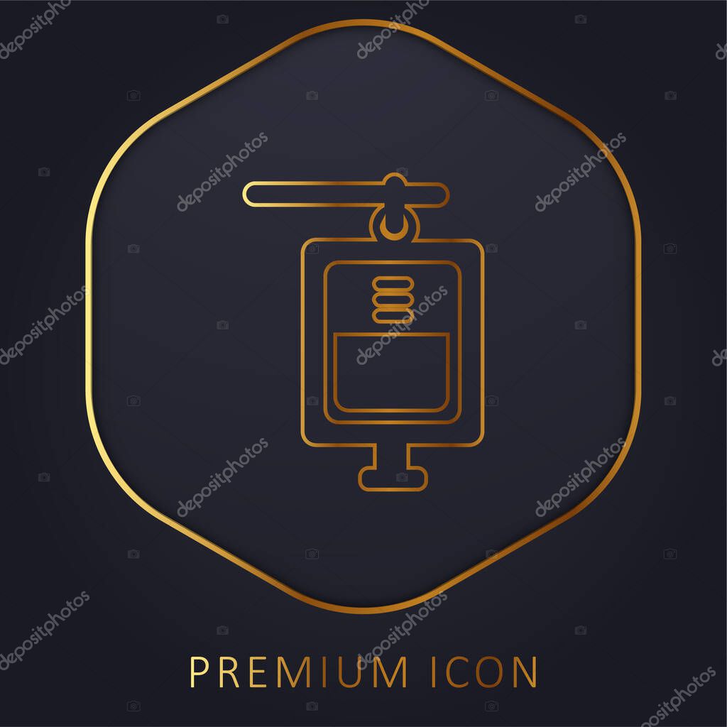 Blood Transfusion golden line premium logo or icon