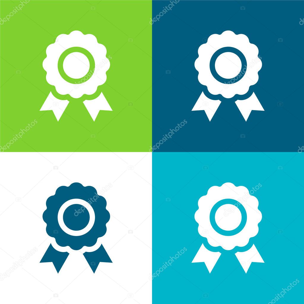 Award Flat four color minimal icon set