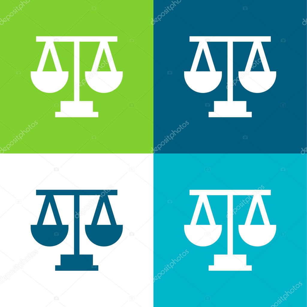 Balance Flat four color minimal icon set