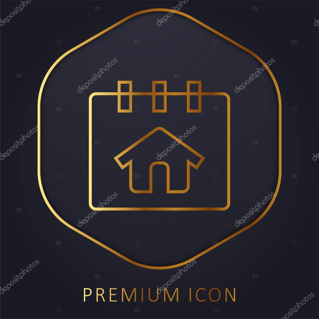 Booking golden line premium logo or icon