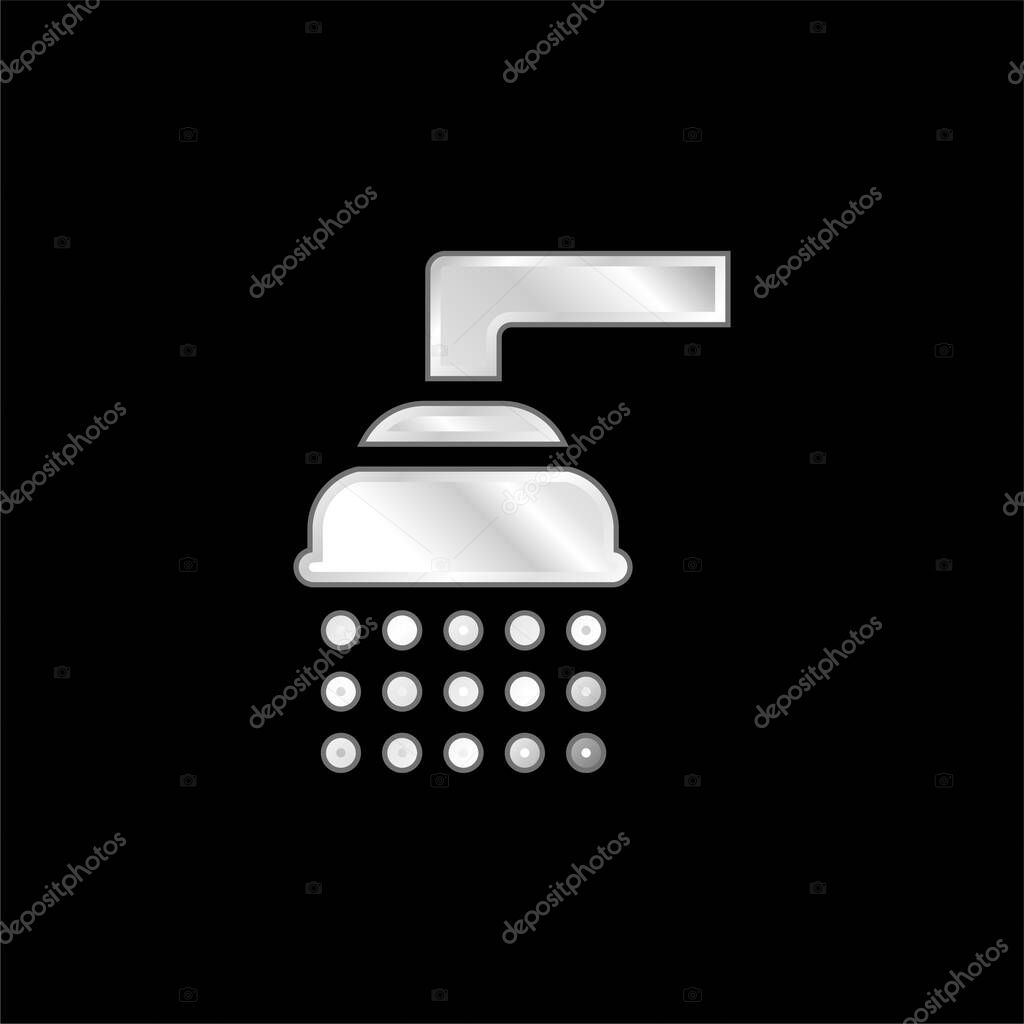 Bathroom silver plated metallic icon