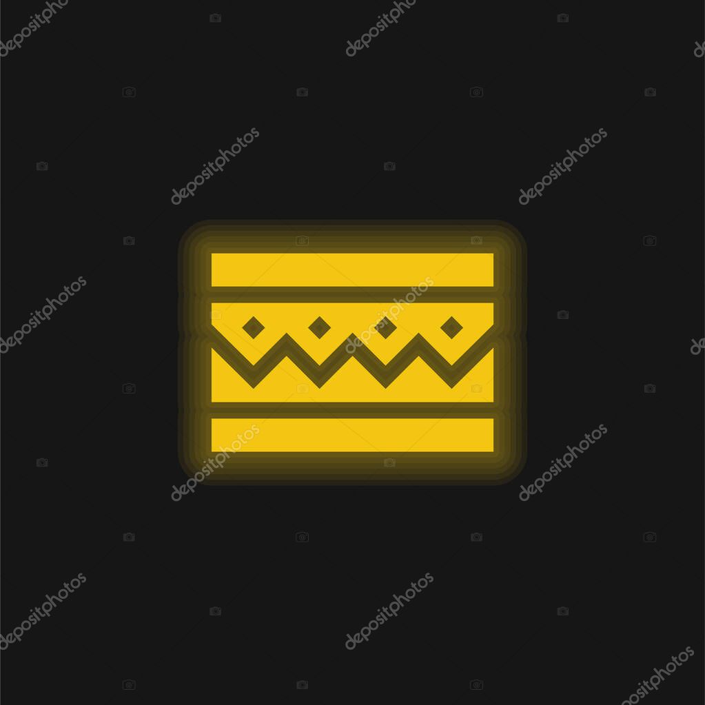 Bracelet yellow glowing neon icon