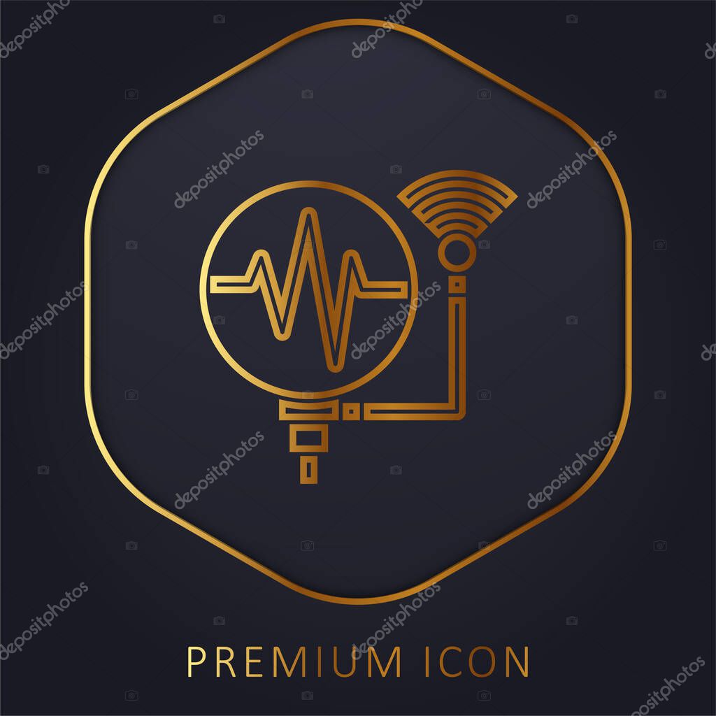 Assistant golden line premium logo or icon