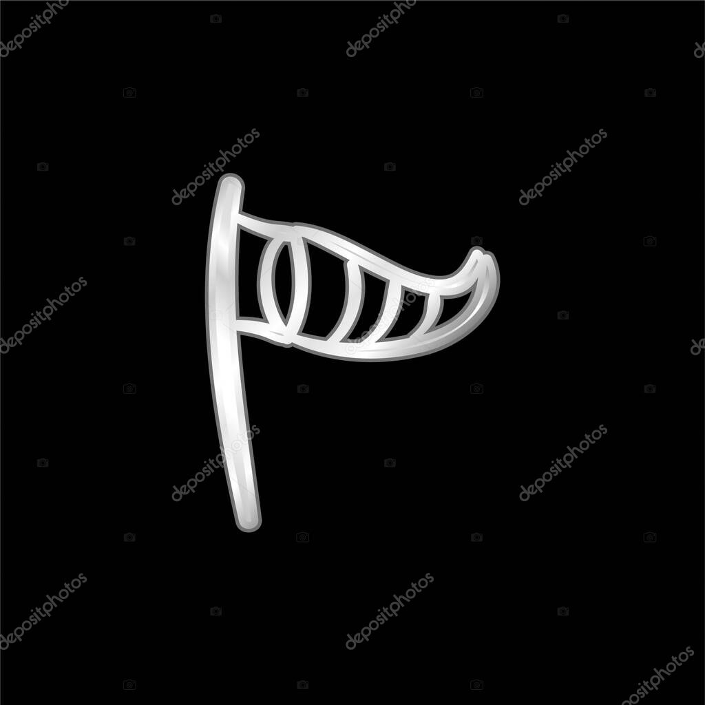 Beach Wind Socket Or Flag Striped Triangular Tool To Winds silver plated metallic icon