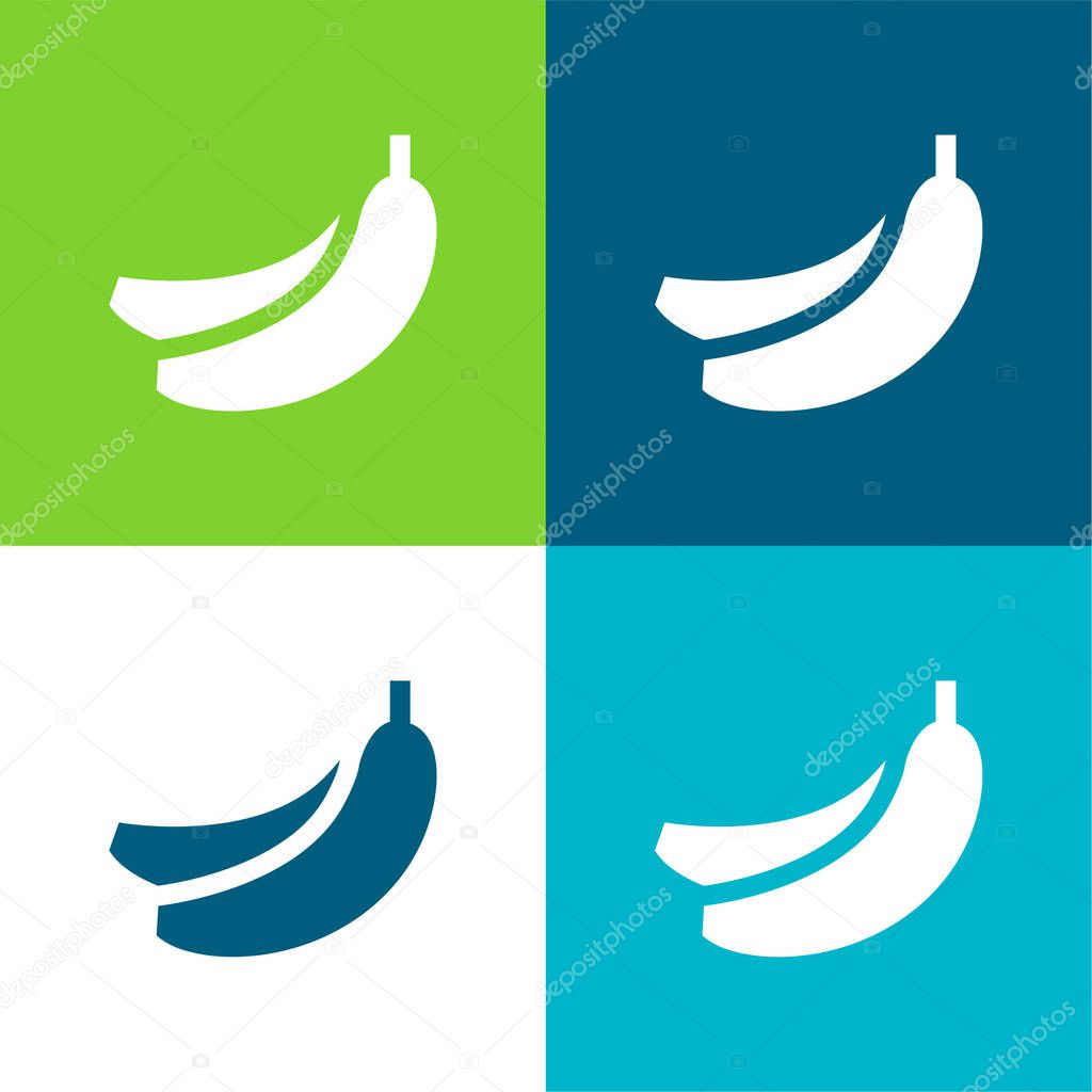 Bananas Flat four color minimal icon set