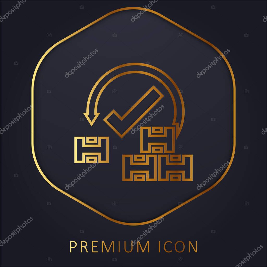 Acceptance golden line premium logo or icon