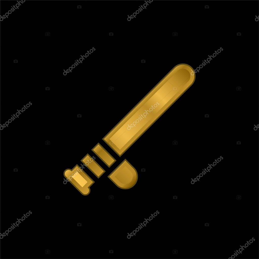 Baton gold plated metalic icon or logo vector
