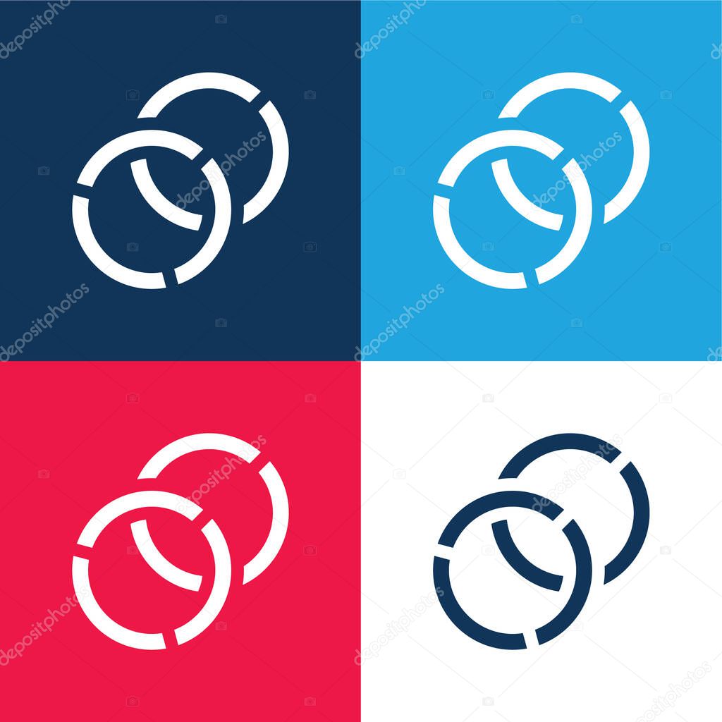 Bangles blue and red four color minimal icon set