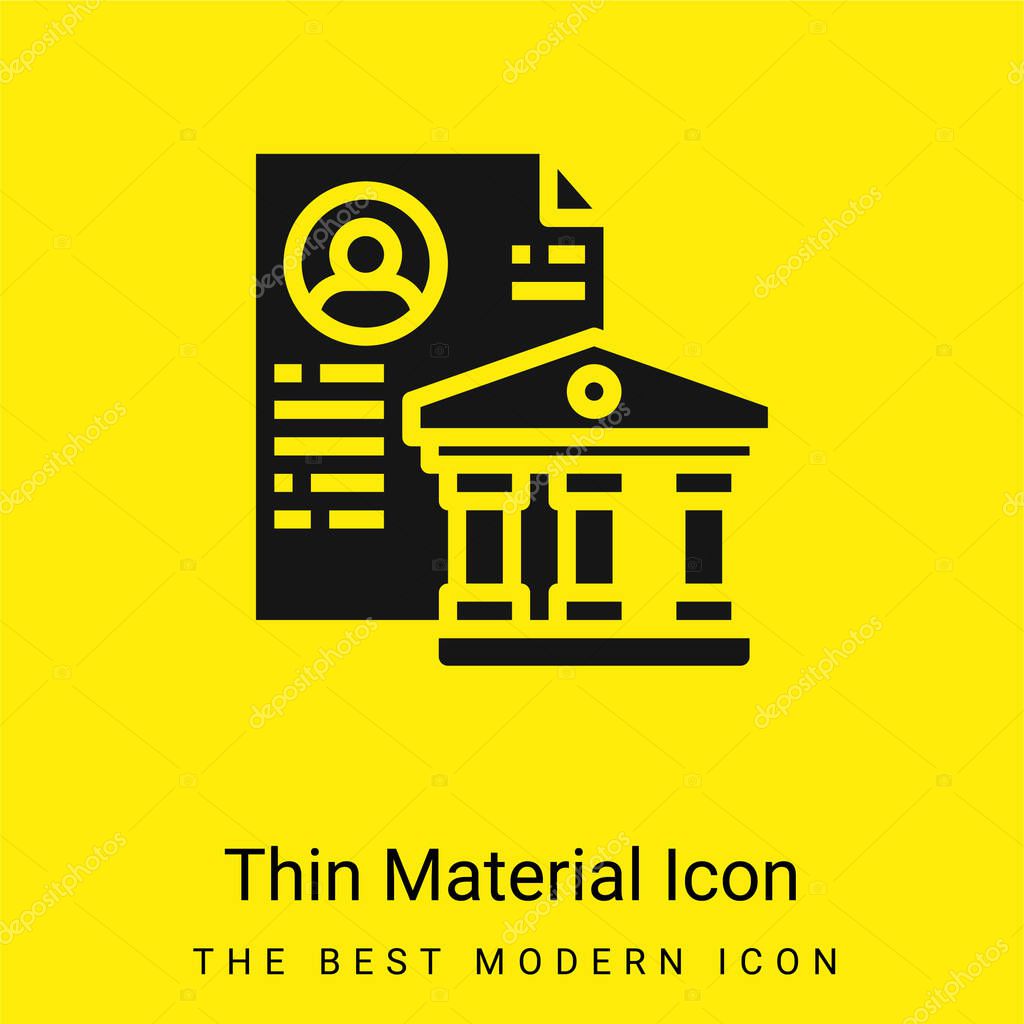 Bank minimal bright yellow material icon