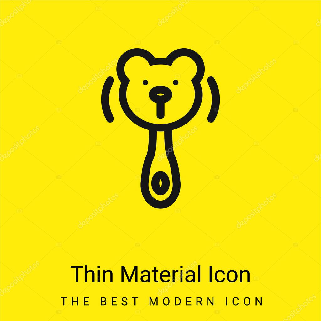 Bear Rattle Outline minimal bright yellow material icon