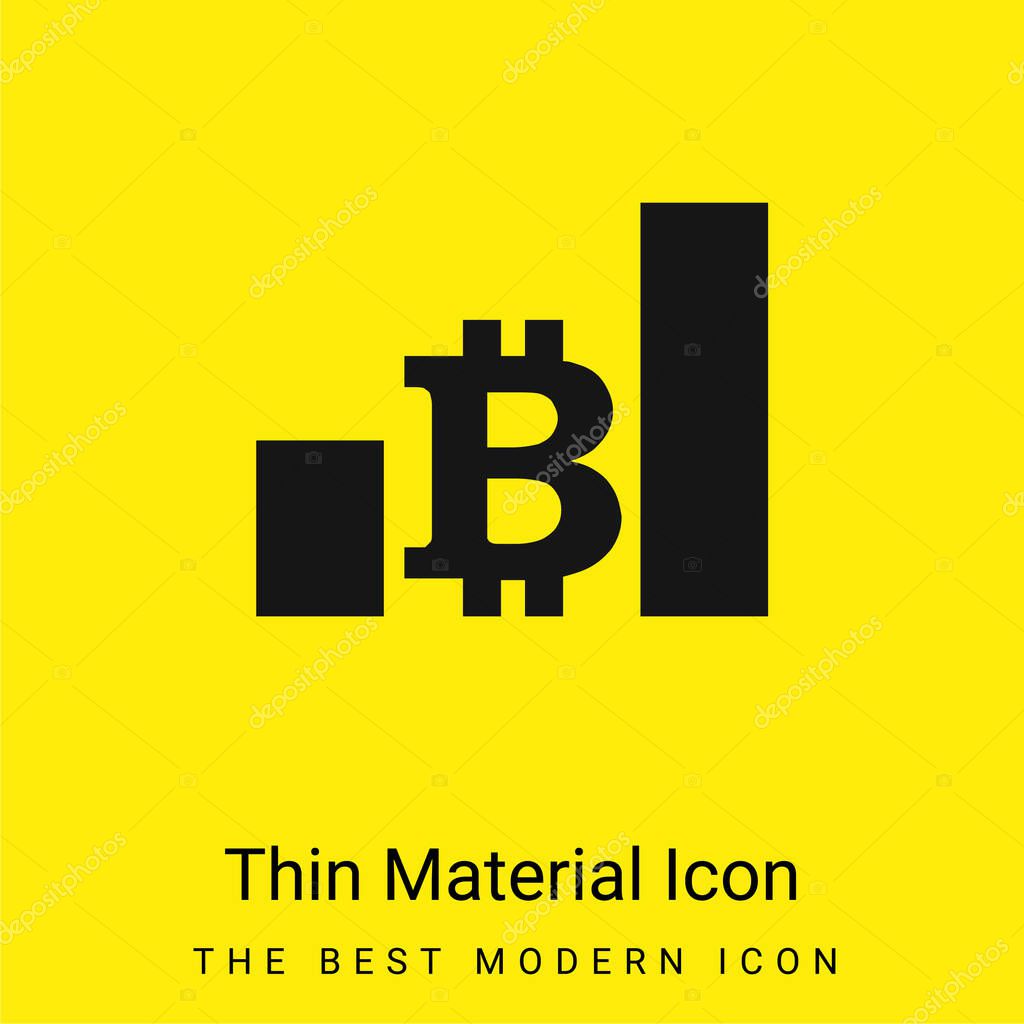 Bitcoin Bars Ascendant Graphic Of Increasing Money minimal bright yellow material icon