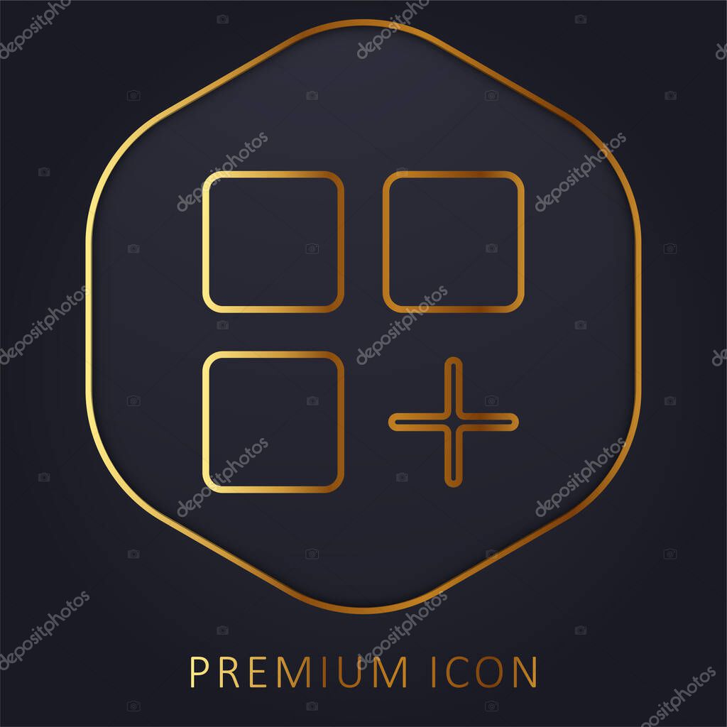 Add golden line premium logo or icon