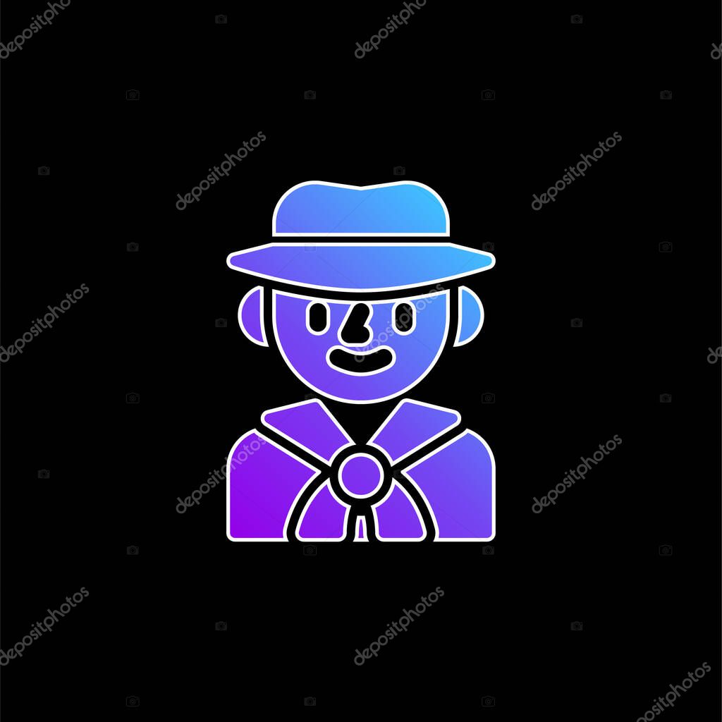 Boy Scout blue gradient vector icon